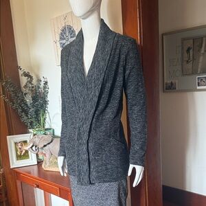 NWT chaps size small heavy super soft Charcoal Gray Open Front Cardigan